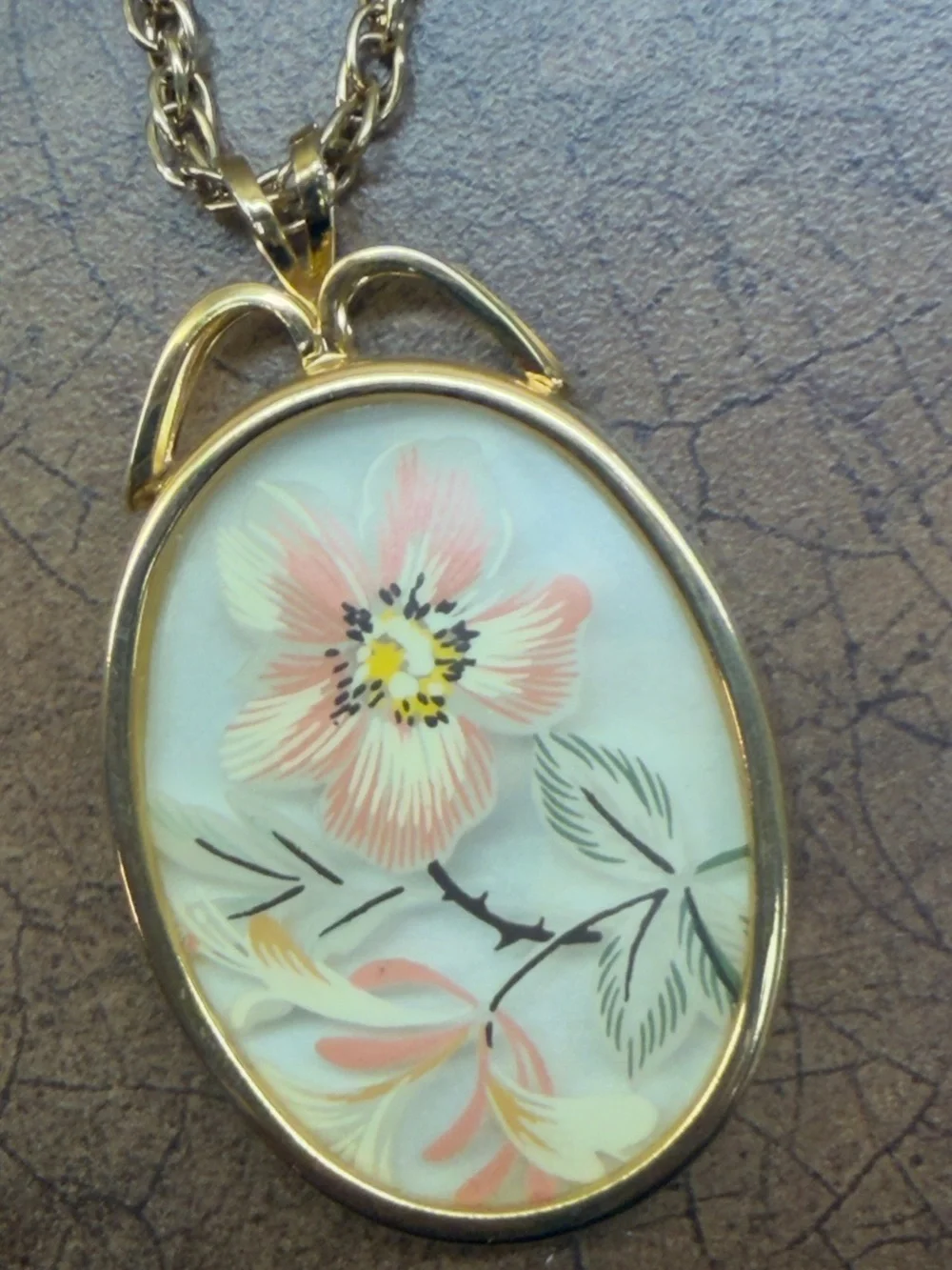 Gold Floral Pendant Necklace - Women's Jewelry